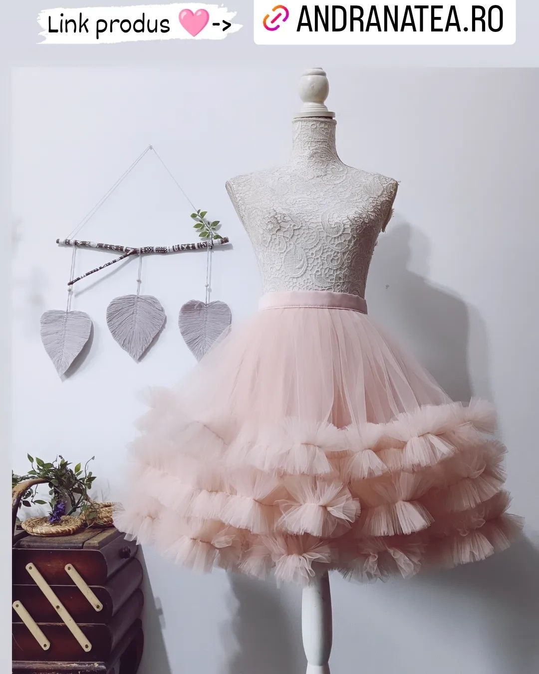 Fusta tulle pompom