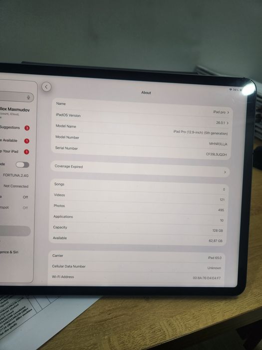 Ipad pro 12.9 m1 sim+wifi