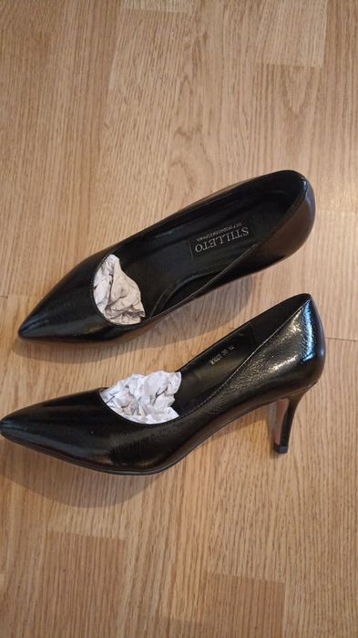 Туфли женские черные,  лаковые