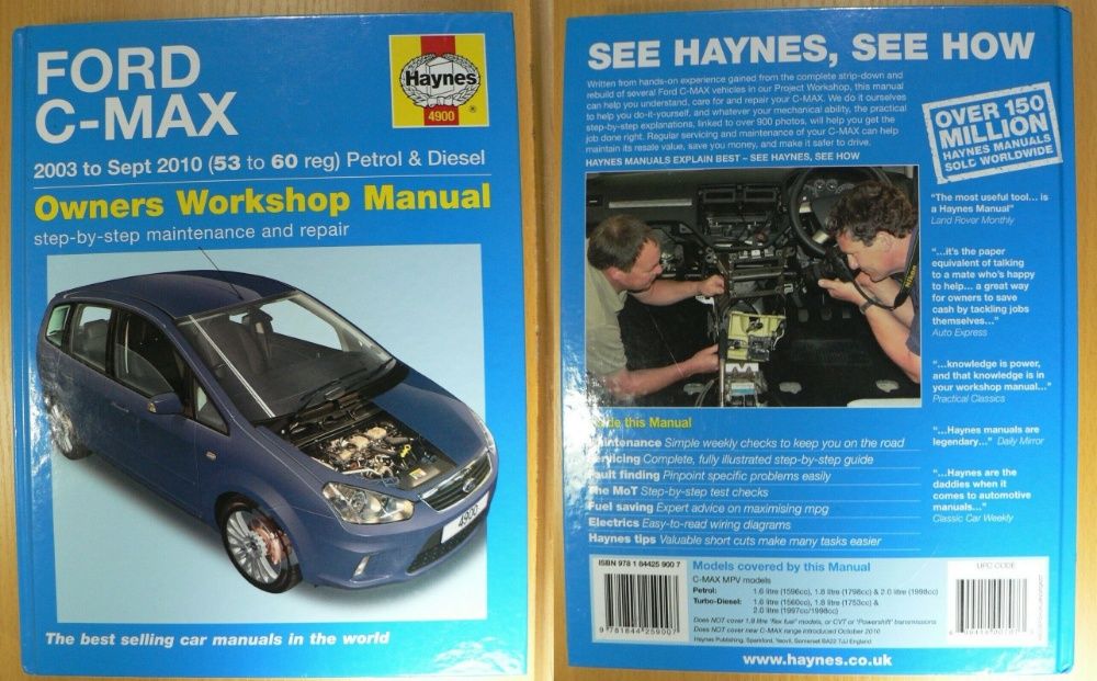 Manual auto Haynes Ford C-max 03-10 KA 96-08 Fiesta 02-11 Fusion 02-12