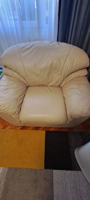 Canapea/2fotolii piele naturala MOBEXPERT extensibila