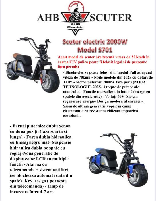Scuter electric 701 S nou
