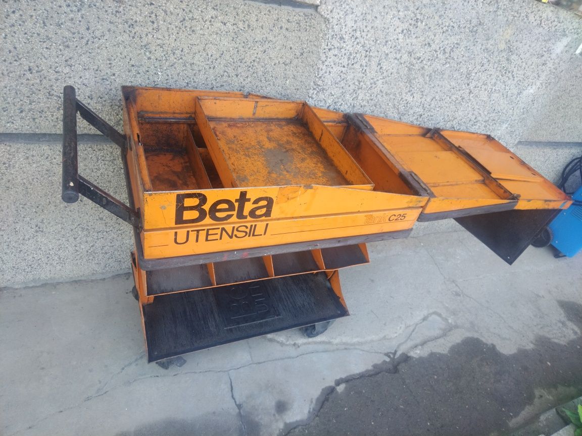 BETA TANK C25 метална оранжева сервизна количка за инструменти за гара