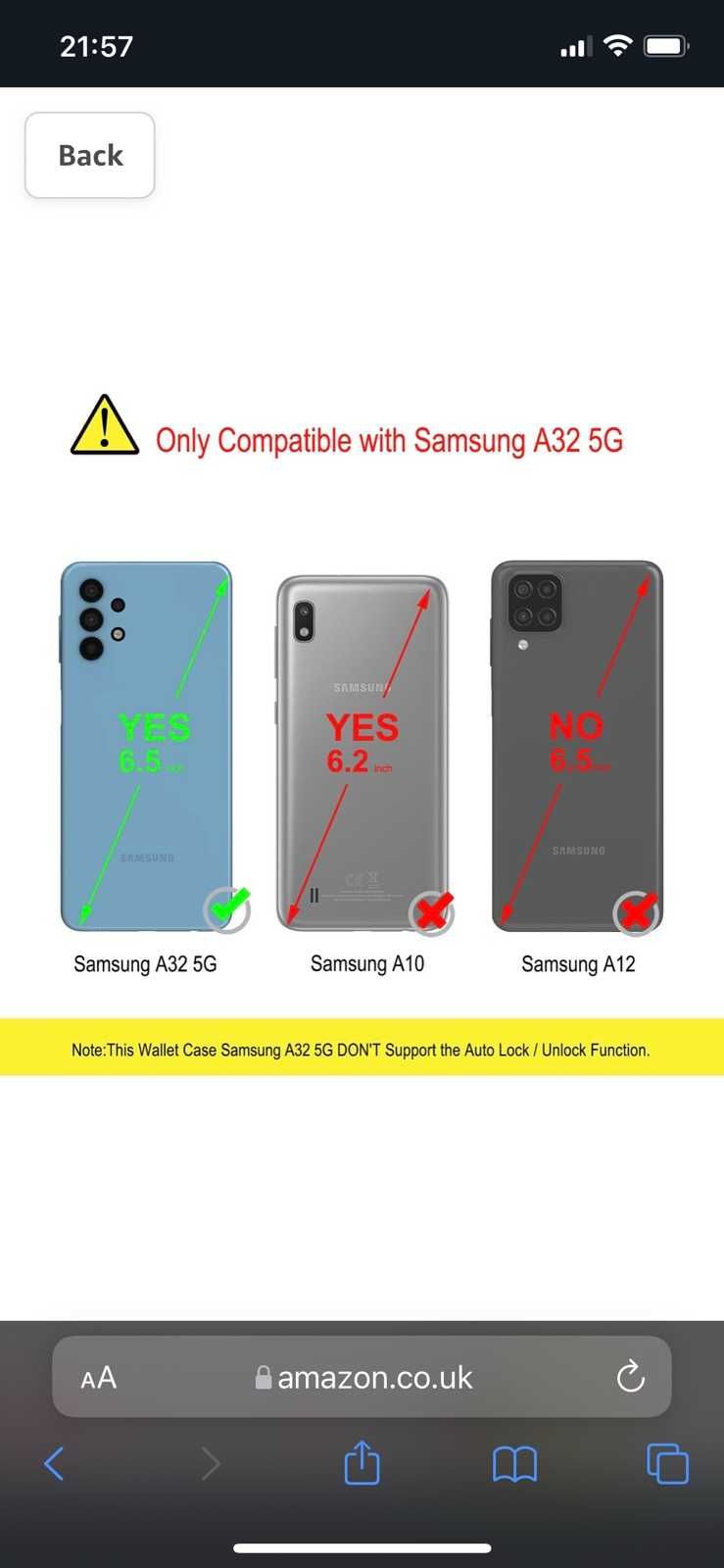 Калъфче Yatwin за  Samsung A32 5G кожено  плюс screen protector