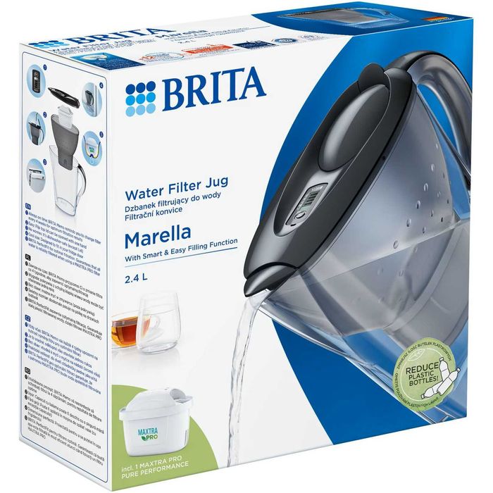 Cana filtranta Brita Marella Maxtra PRO, 2.4L, gri + 6 filtre incluse