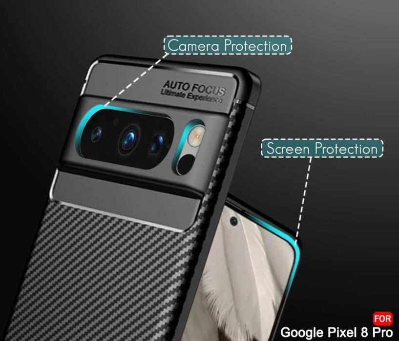 Husa Premium antisoc model Carbon pt Google Pixel 8 / Pixel 8 Pro