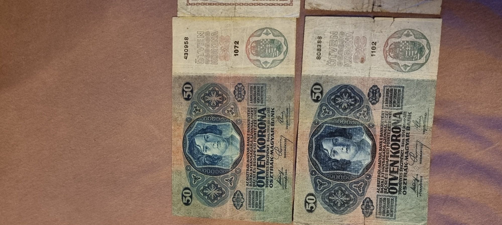 Vand bancnote 20, 50 și 100 coroane Austro-Ungaria