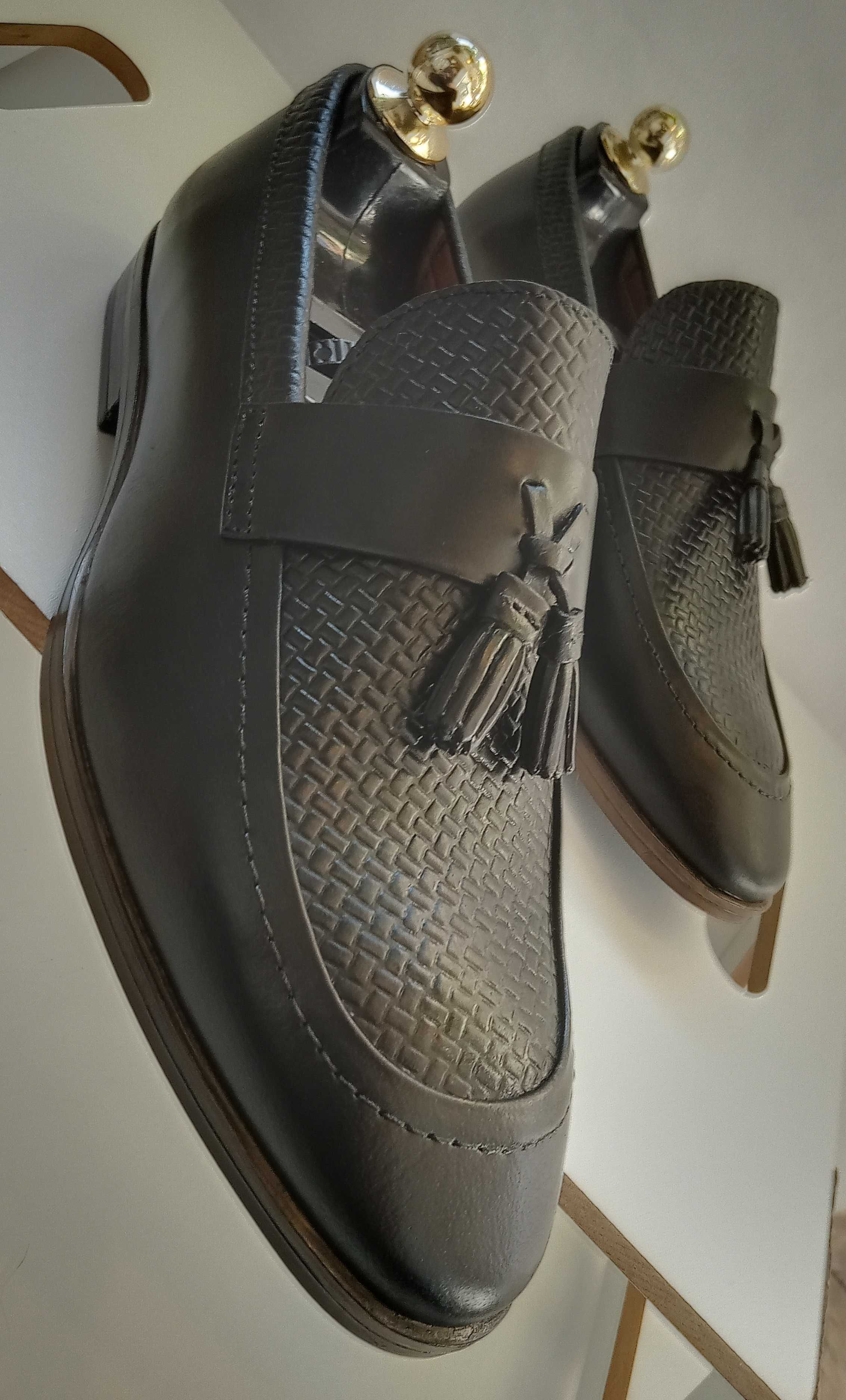 Pantofi loafers premium River Island 45 piele naturala moale