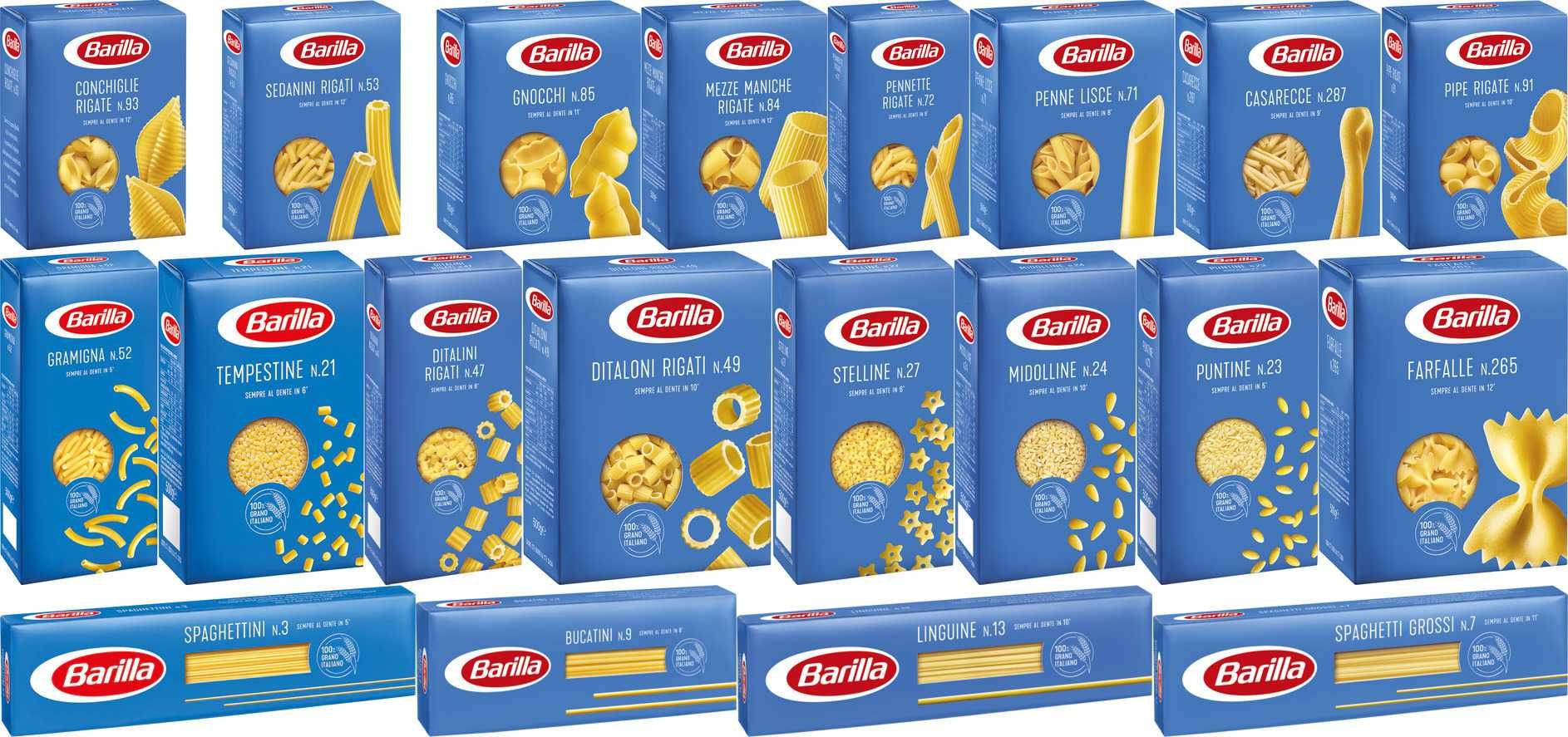 паста BARILLA внос Италия 100% пшеница видове