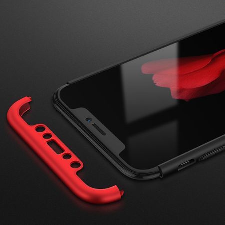 Husa iPhone X GKK 360 Full Protection, Neagra / Rosie
