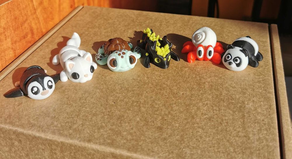 Комплект от 6 забавни 3D принтирани фигурки (Flexi)