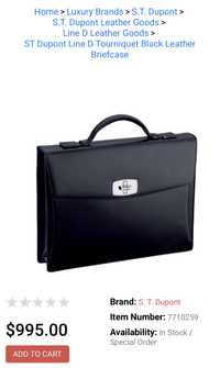 S.T. DUPONT line D tourniquet briefcase, Чанта за документи