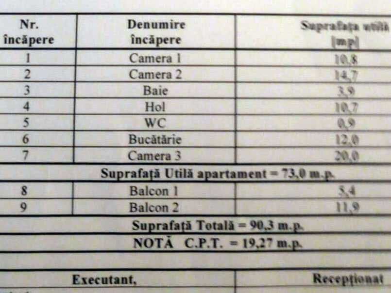 Apartament cu trei camere în Mărăței, Piatra Neamț