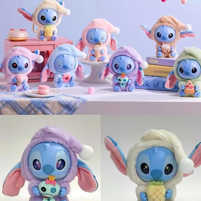 Комплект 6 броя Labubu играчка Стич – Плюшен ключодържател 18см