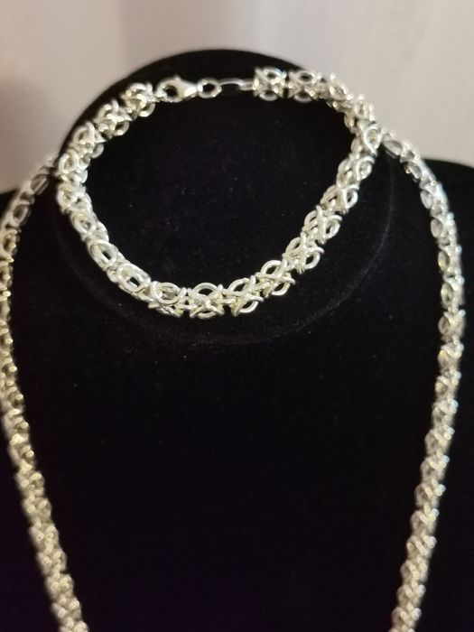 Set lanț și bratara argint 925 100 grame