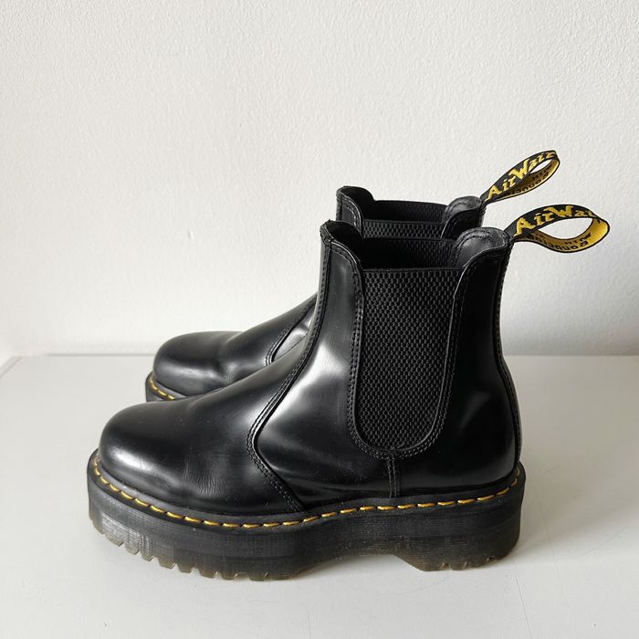Dr Martens 2976 Quad Polished Smooth Chelsea Leather Platform Boots 41