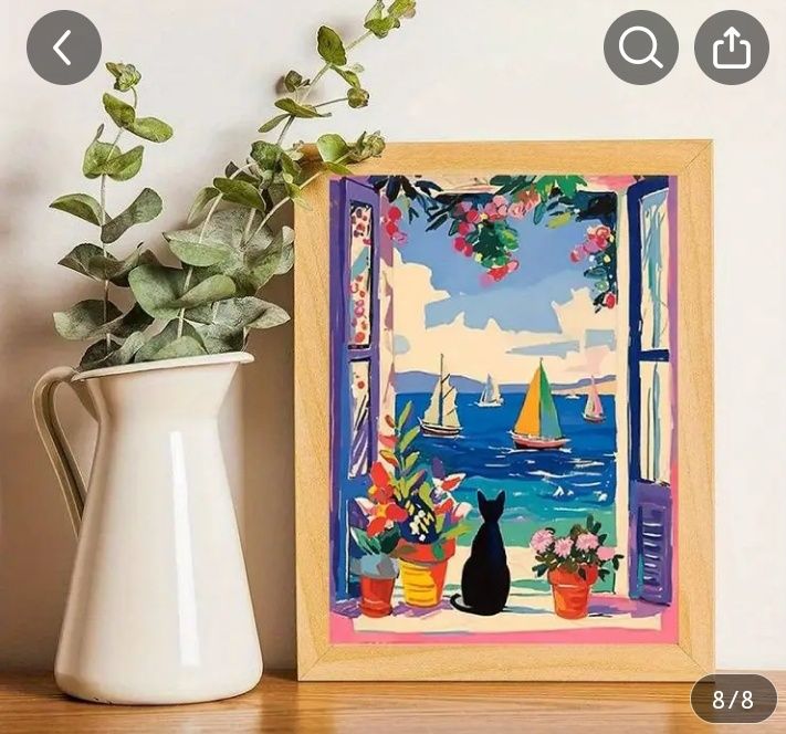 Мексиканска Градска Сцена - Рамкова Стенна Декорация с Цветна Архитект