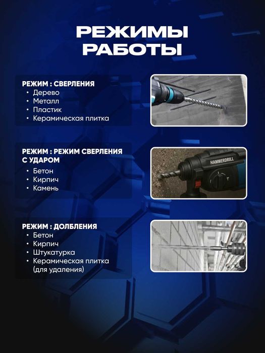 Перфоратор СЛАВМАШ C7724, 850 Вт, патрон 24 мм, регулировка скорости