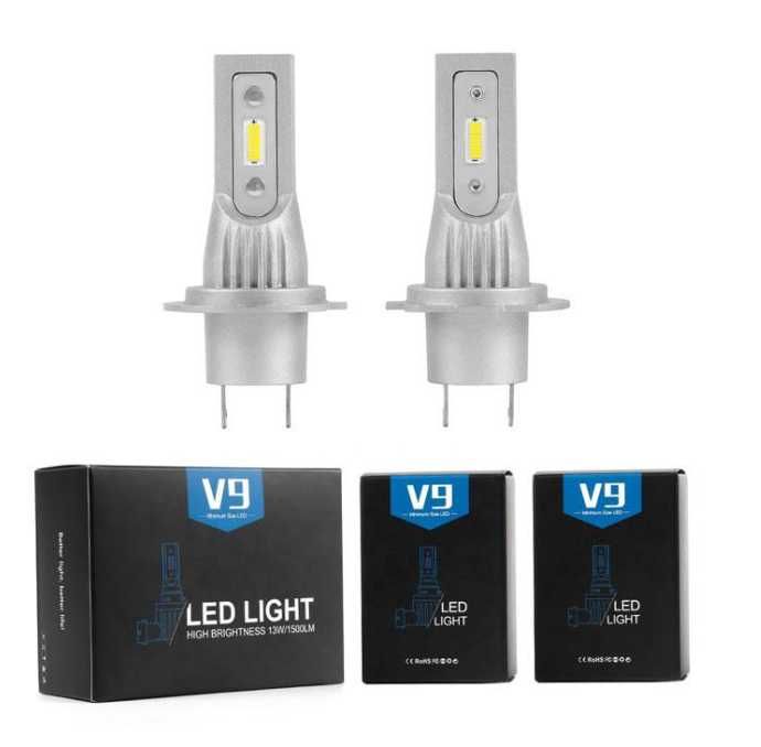 V9 LED крушки H1 H3 H4 H7 H8 HB3 HB4 без вентилатор 6000K