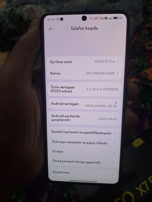 Poco x7 pro 12/512GB