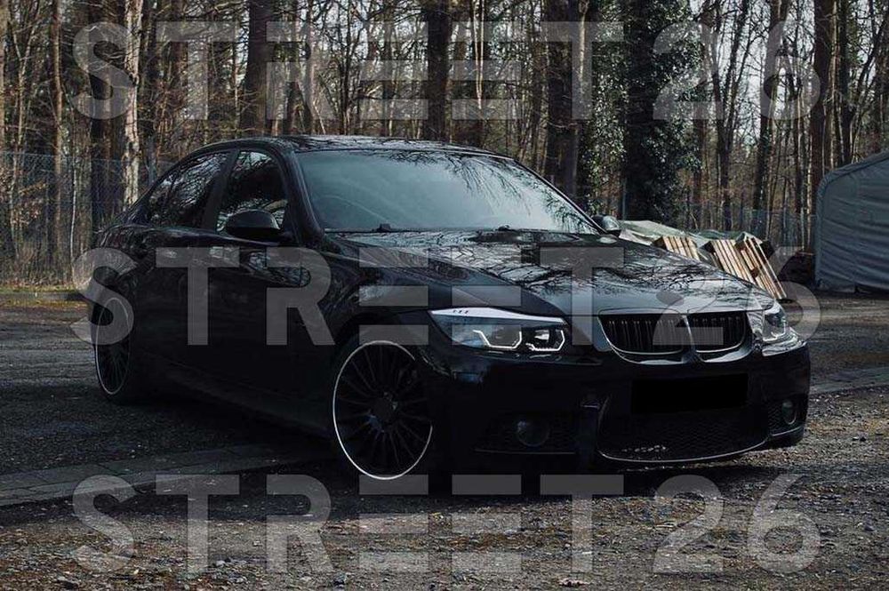 Faruri 3D LED Angel Eyes BMW Seria 3 E90 E91 (2005-2011) Negru
