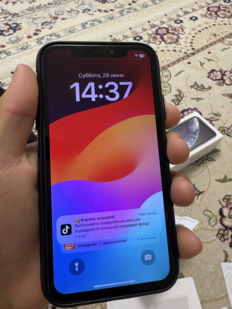 iPhone xr сатылады аккум ауыспаған оригнал шнур берем қосып
