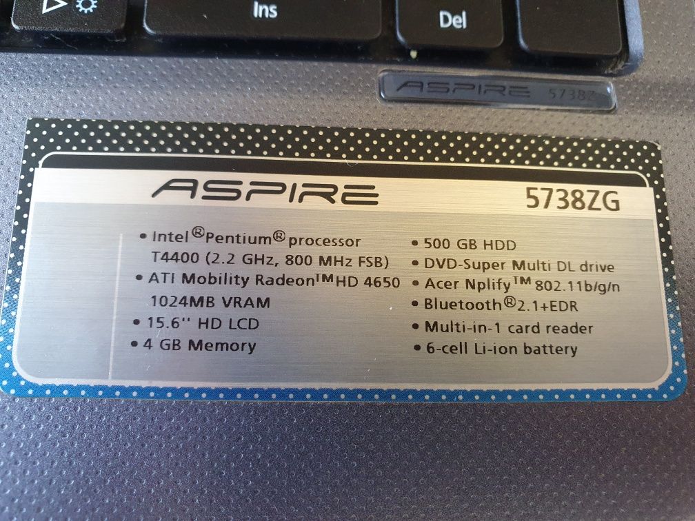 Лаптоп Aser ASPIRE 5738ZG 500 HDD 15.6