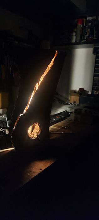 Дървена лед лампа / ръчна изработка /