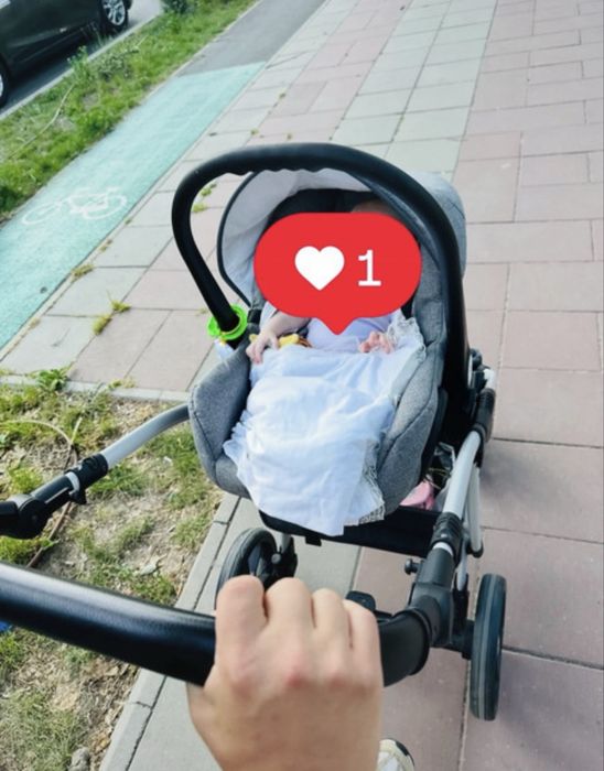 Carucior 3 în 1, BabyLux Largo, Gri