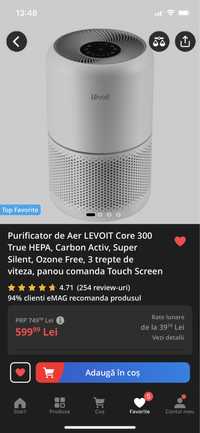 Purificator de aer Levoit Core 300 în garanție