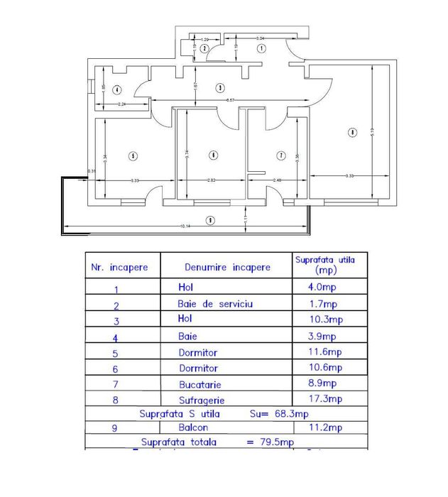 Vand apartament 3 camere decomandate, 2/4, zona P-ta Mihai Viteazul