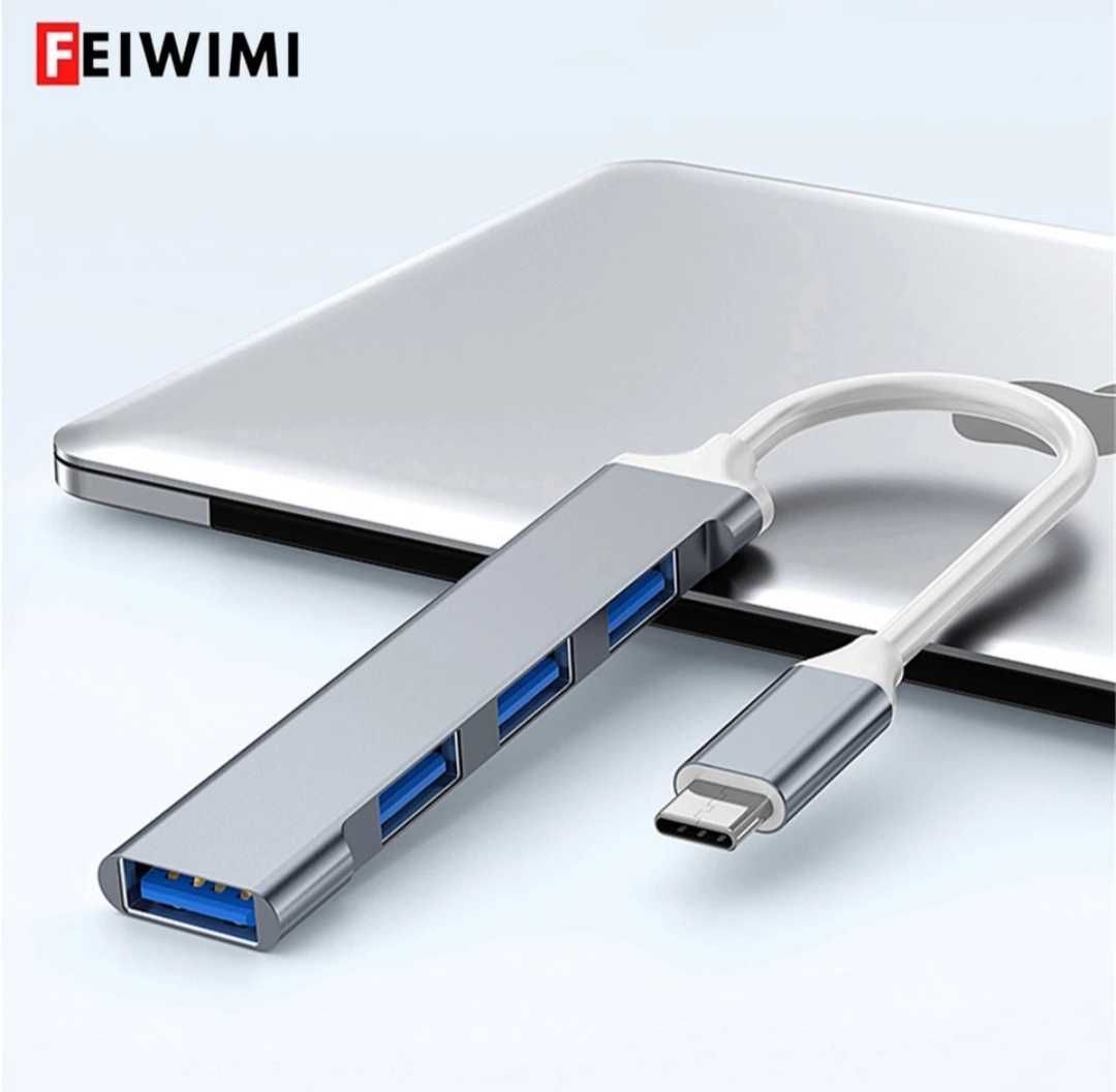 Переходник HUB Type C на  USB 3.0 Алматы.