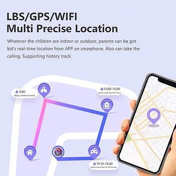 Детски смарт часовник blavec k02 gps / 4g / sos (swk02-p) розов