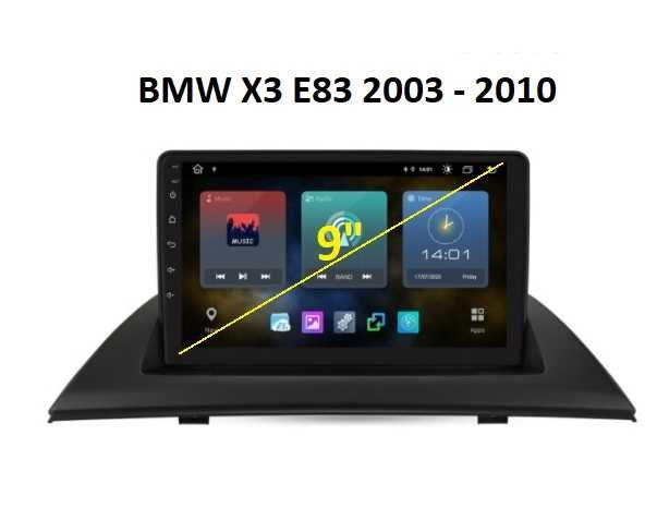 Мултимедия 9" Android 13 за BMW X3 E83 навигация Carplay RDS DSP