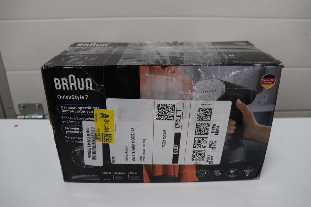 Верикална ютия Braun QuickStyle7 GS7077BK FreeGlide 3Dтехнология,1600W