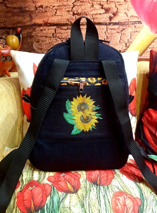 Дамска раница и чанта от дънков плат