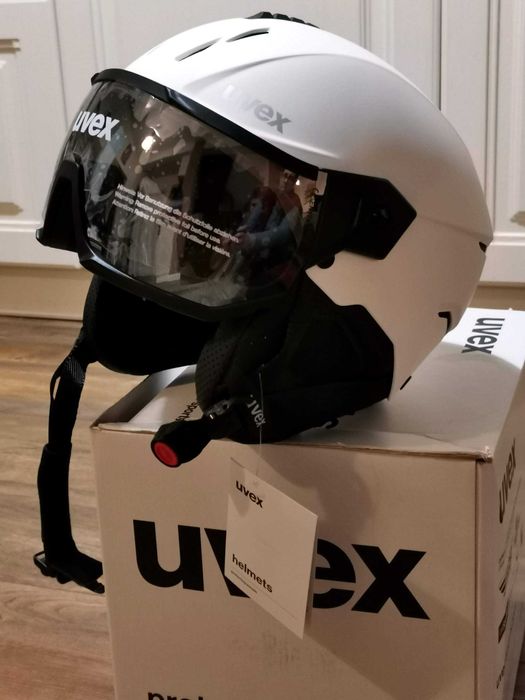 Casca schi UVEX Instinct Visor White Mat , marime 53 - 56 (cm)
