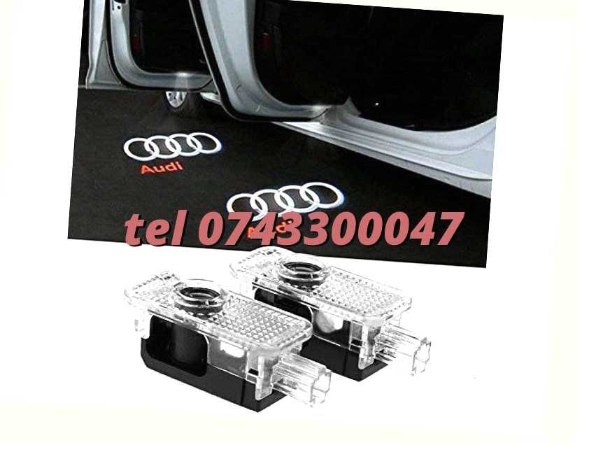 Set Lampi Led Holograme Proiectoare Logo Portiera Audi A3 A4 A5 A6 Q3