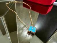 Van Cleef & Arpels VCA Rose Turquoise Diamond Alhambra Дамско Колие