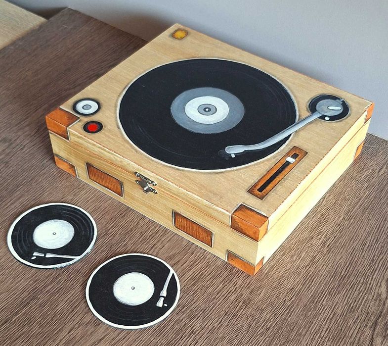 Кутия за чай  с ретро дизайн " Грамофон"