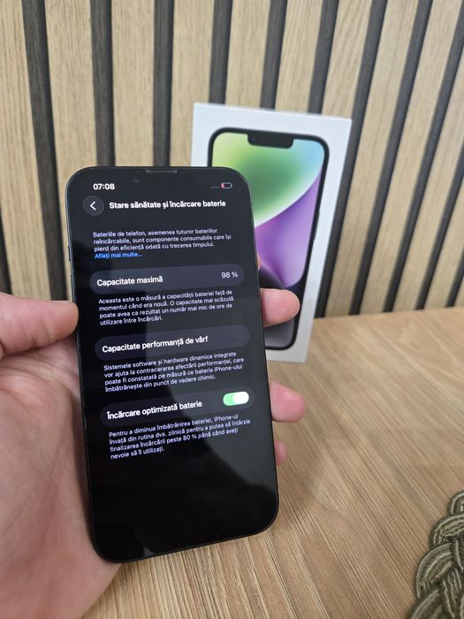 iPhone 14 Midnight 98% baterie originală!