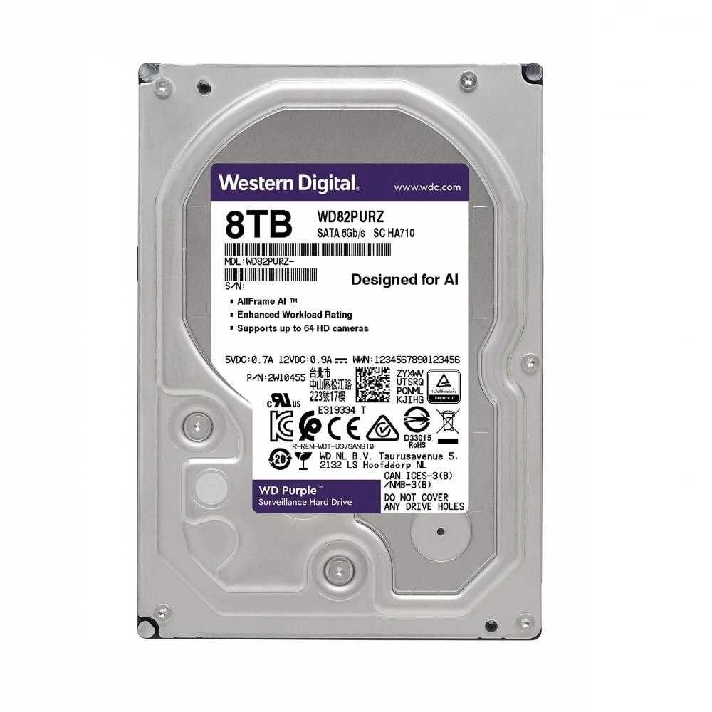 Xotira wd purple 1TB,2TB,3TB,4TB,6TB,8TB,10TB