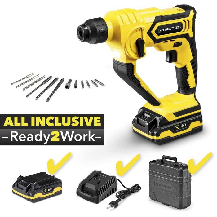 Bormașina Ciocan Rotopercutor TROTEC, Acumulator Flexpower 20V 2,0 Ah