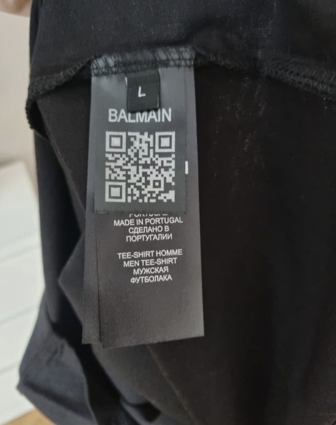 РАЗПРОДАЖБА! Оригинална мъжка тениска Balmain - Размер Л - 100% памук
