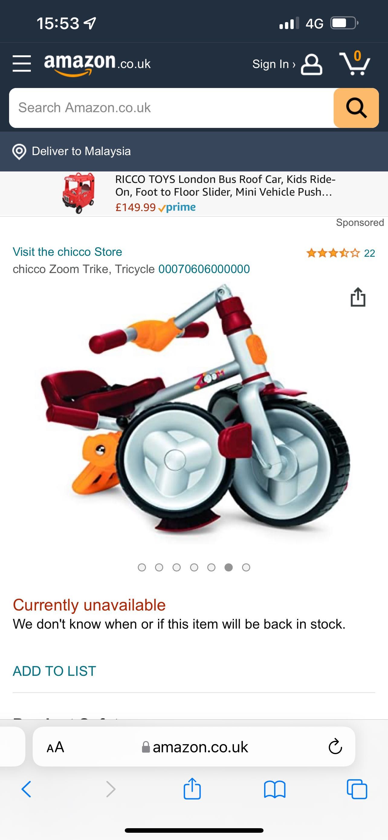 Chicco zoom trike