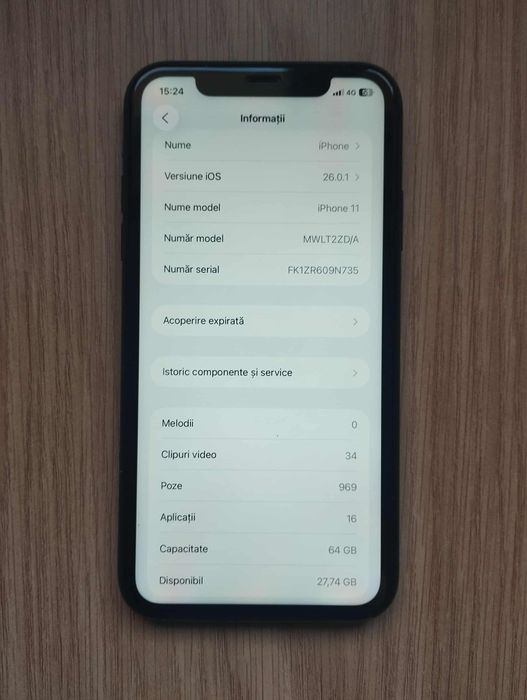 Vând iPhone 11 de 64 GB sănătate 78%