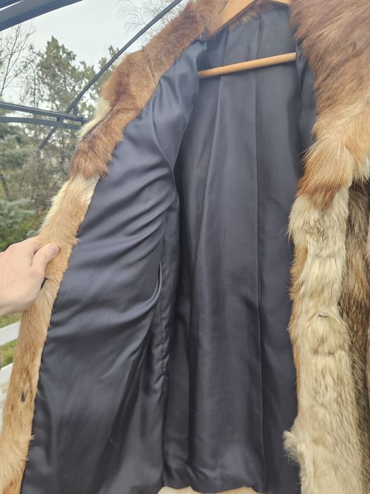 Кожено дамско палто от лисица около M