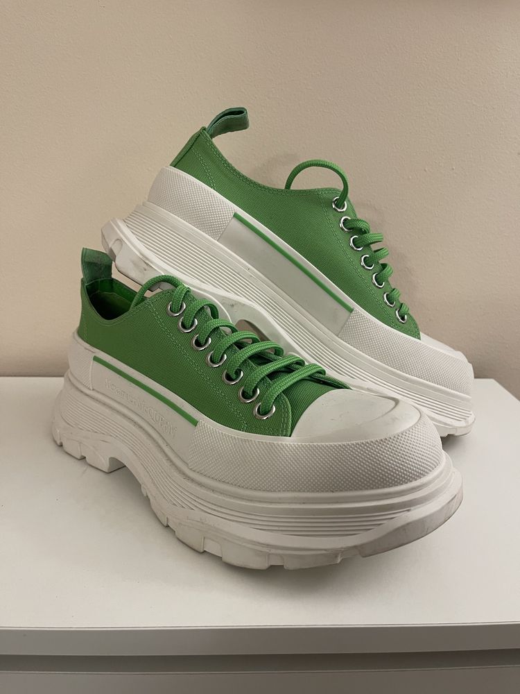 Кецове Tread Slick - Alexander McQueen - Зелени/Бели - Кожени