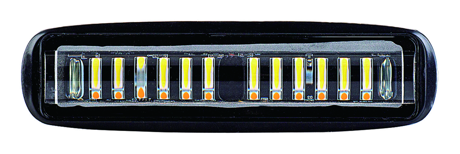 Proiector LED 24W 12-24V alb+portocaliu si functie stroboscopica