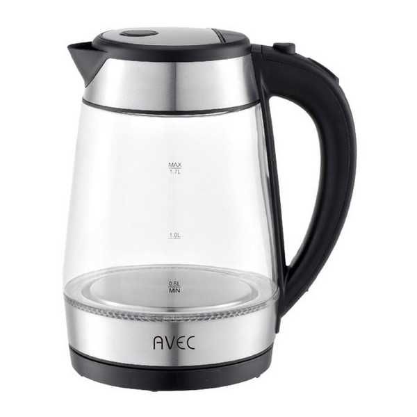 Електрическа кана Mercado Trade, Стъкло, 1,7л., Инокс